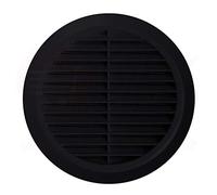 Lüftungsgitter Rund Insektennetz Abluftgitter Insektenschutz Kunststoff Ø 60 mm schwarz