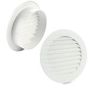 MKK Griglia di ventilazione per esterni, protezione dagli insetti, colore bianco, grigio, marrone, antracite, rosso mattone, 60, 70, 80, 90, 100, 110, 120, 125, 150, 160 mm, bianco, Ø 110 mm