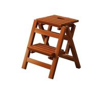 Luercher Sgabello for scale senza installazione Sgabello portatile | Scala da arrampicata pieghevole in legno massello for rampe interne da cucina domestica(Walnut red)