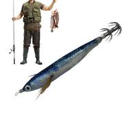Lufaze Calamari per acqua salata | 12 cm esca luminosa | con perle sonore - esca per calamari - per pesca a traino su pesce persico, trota e pesce gatto in laghi, torrenti, stagni e acqua dolce