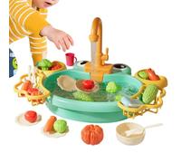 Lufaze Lavello da gioco con acqua corrente, giocattolo di ruolo, set di cassetti da cucina, per bambini, ragazze, bambini prescolari, giardino, terrazza, campeggio, cura giornaliera, casa, bagno