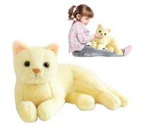 Lufaze Peluche a forma di gatto - Gatto di peluche | 3D cuscino per gatti, simpatico peluche per gatti, giocattolo realistico, ottimo regalo per bambini