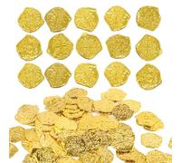 Lufdegim 100 monete d'oro, in plastica, per feste dei pirati, per feste dei pirati, per il compleanno dei bambini