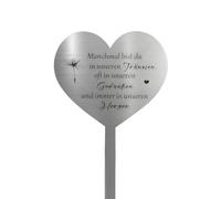 Lufdegim Decorazione per tomba, resistente alle intemperie, in acciaio inox, a forma di cuore, con incisione, a volte sei nei nostri sogni, spesso nei nostri pensieri e sempre nei nostri cuori per
