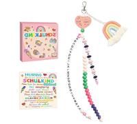 Lufdegim Sacchetto per la scuola, regalo per l'inizio della scuola, catena di calcoli 1° classe, colore rosa, regalo per la scuola, per l'inizio della scuola, regalo portafortuna, biglietto di auguri