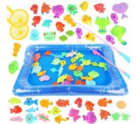 LUFEIS Giocattolo Pesca Magnetico, 49Pcs Gioco Pesca Pesci Calamita, Pesca Pesciolini Gioco Magnetico, Gioco Pesca Bambini, Gioco Pesca, Vasca Da Bagno Giocattoli Educativi per Ragazzo e Ragazza
