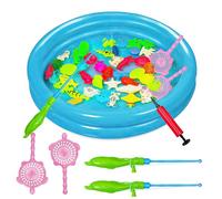 LUFEIS Giocattolo Pesca Magnetico, 50 Pezzi Fishing Game Magnetico Giocattolo da Bagno Canne da Pesca Giocattolo, Canna da Pesca Bambino Giocattolo, per Ragazzo Ragazza