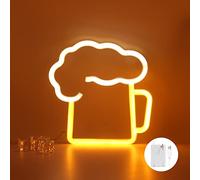 LUFEIS Insegna Luminosa LED Bar, Luce Al Neon, Bianco Caldo, Alimentata Tramite USB o Batterie, Accessori per Partito Sbarra Club Matrimonio Compleanno