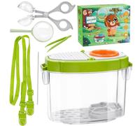 LUFEIS Scatola Osservazione Insetti, Barattolo con Lente per Insetti Portatile, Educational Toys Barattolo Osserva Insetti, per Bambini Strumento di Esplorazione delle Scienze della Natura