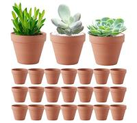 LUFEIS Vasetti terracotta piccoli, 24 Vasi in Terracotta, Vasi per Piante, Piante Vaso in Terracotta, Mini Cactus Piante Grasse Succulento Miniatura Ceramica Vasi, per Interni da Esterno, ID: 2 cm