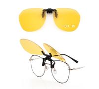 LUFF Clip-On Occhiali Giallo Guida Notturna Polarizzati Uomini e Donne, Anti-Riflesso HD UV400 Protezione