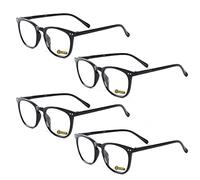 LUFF Occhiali da Lettura Uomo Donna - Anti Luce Blu Computer Leggeri Occhiali da Vista HD Cerniera a Molla Durevole di Chiaro Presbite Il giro Filtro Antiriflesso 4 PACK