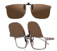 LUFF Occhiali da sole polarizzati Clip-On Cat-Eye per uomini e donne | Protezione UV400, lenti anti-abbagliamento HD, design leggero 8g Flip-Up | Guida sicura, ciclismo e all'aperto