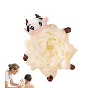 Luffa per bambini - Palla per il bagnoschiuma in rete a forma di animale, graziosa spugnetta da bagno in stile cartone animato, delicata per la doccia, spugna morbida, accessorio da bagno adatto ai