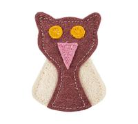 Luffa - Set di giocattoli per gatti a forma di gufo e personaggi gialli | Luffa spugna giocattolo per animali domestici in tre forme giocose, tra cui un pesce rosa, un gufo marrone e un personaggio