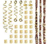 LUFFLOK 31 Pezzi Dreadlocks Trecce Clip, Oro Dreadlock Perline Clip a Spirale, Perline Dreadlock Treccia Accessori per Capelli, Regolabile Anelli Clips Per Uomini e Donne (31 Stück)
