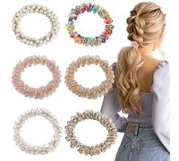 LUFFLOK 6 Pezzi di Elastici Capelli, Accessori per le Vacanze e Reggiparure, Accessori Capelli per Donne e Bambine, Elastici Ufficio per Legare i Capelli nella Vita Quotidiana (6 pezzi)