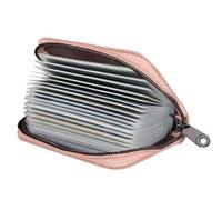 LUFFLOK Porta Carte di Credito Uomo e Donna, Portafoglio Uomo Slim in Finta Pelle PU, Porta Tessere Rosa Unisex con Tasche in Plastica, Contiene fino a 20 Carte di Credito, ID, Banca e Business (Rosa)