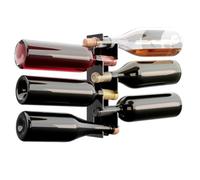 LUFLIPS - Porta bottiglie di vino da parete in metallo, porta bottiglie da parete design originale ed elegante Supporto per vino impilabile (1, Black)