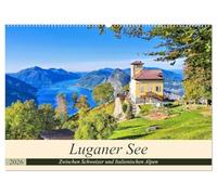 Luganer See - Zwischen Schweizer und Italienischen Alpen (Wandkalender 2026 DIN A2 quer), CALVENDO Monatskalender: Aus- und Ansichten rund um die Perle des Tessin