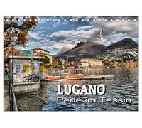Lugano - Perle im Tessin (Tischkalender 2026 DIN A5 quer), CALVENDO Monatskalender: Impressionen aus der Stadt am Luganer See