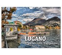 Lugano - Perle im Tessin (Wandkalender 2026 DIN A4 quer), CALVENDO Monatskalender: Impressionen aus der Stadt am Luganer See