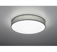 LUGANO PLAFONIERA LED 42W 4900lm, 3000 - 5000K DIFFUSORE PARALUME STOFFA GRIGIO E SCHERMO BIANCO CON TELECOMANDO REGOLAZIONE LUCE CALDA E FREDDA E INTENSITA' D.60CM