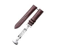 LUGEMA 14 15 16 17 18 19 20 21 22 23 24mm Larghezza Cinturini For Orologi In Pelle Colorata Con Strato Superiore Cinturini In Pelle Di Bambù Con Fibbia A Farfalla(Dark brown,20mm)