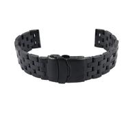 LUGEMA 18 20 22 24mm Cinturino For Orologio In Acciaio Inossidabile Massiccio A Sgancio Rapido Interfaccia Piatta Cinturini For Orologio Braccialetto Da Polso Con Strumento(Black,18mm)