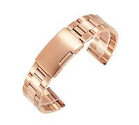 LUGEMA 18mm 20mm 22mm 24mm 26mm 28mm 30mm Cinturino For Orologio In Acciaio Inossidabile Cinturino In Metallo Classico Solido For Orologio Da Polso Con Perni(Rose Gold,22mm)