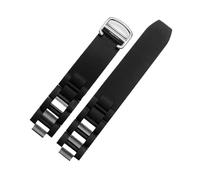 LUGEMA 20mm * 10mm Nero Sostituzione in silicone Gomma in silicone Gomma compatibile con Cartier 21 cronoscafo W10198U2 W10125U2 W10197U2 W10184U2 (Color : Black-Silvery Buckle, Size : 20mm-10mm)