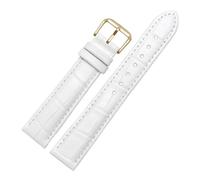 LUGEMA Cinturino Di Ricambio In Pelle Da 12 Mm, 14 Mm, 16 Mm, 18 Mm, 20 Mm, 22 Mm, Nero E Rosso, In Coccodrillo.(White,15mm)