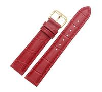 LUGEMA Cinturino Di Ricambio In Pelle Da 12 Mm, 14 Mm, 16 Mm, 18 Mm, 20 Mm, 22 Mm, Nero E Rosso, In Coccodrillo.(Red,18mm)