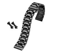 LUGEMA Cinturino For Orologio Da Uomo In Acciaio Inossidabile Con Estremità Piatta E Curva, 18 Mm, 20 Mm, 22 Mm, 24 Mm, In Metallo(Black,16mm)