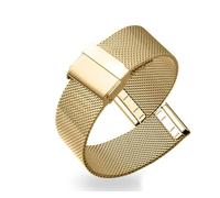 LUGEMA Cinturino For Orologio In Acciaio Inossidabile Da 8 Mm, 10 Mm, 12 Mm, 14 Mm, 15 Mm, 16 Mm, 20 Mm, 24 Mm, Con Estremità Dritta, Fibbia A Maglie, Cinturino Milanese(Gold,15mm)