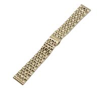 LUGEMA Cinturino for orologio in acciaio inossidabile massiccio a sette perle 10 12 13 14 15 16 17 18 19 20 21 22 23 24 mm Accessori Cinturini(Gold,24mm)