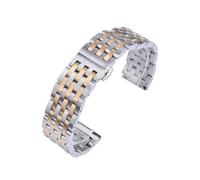 LUGEMA Cinturino for orologio in acciaio inossidabile massiccio da 20 mm e 22, bracciale con interfaccia piatta, cinturino a sgancio rapido, fibbia pieghevole in metallo(Gold,22mm)