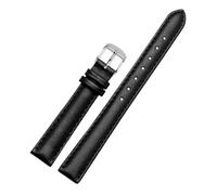 LUGEMA Cinturino For Orologio In Pelle Bovina Da 12 Mm, 14 Mm, 16 Mm, 18 Mm, 20 Mm, For Uomo E Donna, Compatibile Con Cinturino Fossil DW, Accessori For Braccialetti(Black silver buckle,16mm)