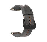 LUGEMA Cinturino for Orologio in Pelle Crazy Horse con Chiusura A Strappo da 20 Mm, 22 Mm, 24 Mm, A Sgancio Rapido, retrò, Fatto A Mano(Gray,24mm)