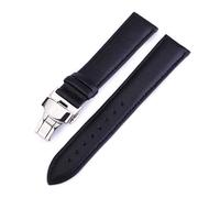 LUGEMA Cinturino for Orologio in Pelle di Vitello 12 Mm 13 Mm 14 Mm 15 Mm 16 Mm 17 Mm 18 Mm 19 Mm 20 Mm 21 Mm 22 Mm 24 Mm Cinturino da Polso Fibbia A Farfalla(Black,22mm)
