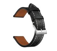 LUGEMA Cinturino for orologio in pelle pieno fiore da 12 mm, 14 mm e 16 mm, cinturini for orologio da donna da 18 mm e 20 mm, cinturino for uomo in pelle di vitello morbida.(Black,18mm)