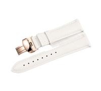 LUGEMA Cinturino For Orologio In Vera Pelle Di Vitello Liscia A Sgancio Rapido Da 14/18/20/22 Mm Con Fibbia A Farfalla Solida Business(White-rose,20mm)