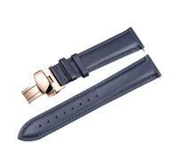 LUGEMA Cinturino For Orologio In Vera Pelle Di Vitello Liscia A Sgancio Rapido Da 14/18/20/22 Mm Con Fibbia A Farfalla Solida Business(Blue-rose,12mm)