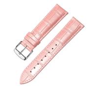 LUGEMA Cinturino For Orologio In Vera Pelle For Uomo E Donna, Fibbia Ad Ago Con Catena A Farfalla(Pink Silver A,22mm)