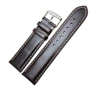 LUGEMA Cinturino For Orologio In Vera Pelle Nero Marrone Scuro 18 19 20 21 22 24 Mm Cinturini For Orologi Da Uomo E Da Donna Fibbia Lucida(Dark brown silver,21mm)