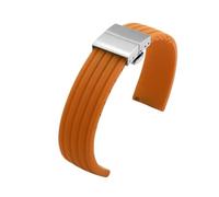 LUGEMA Cinturino In Gomma Siliconica Impermeabile Adatto For Accessori For Orologi Da 16, 18, 20, 22, 24 Mm Nero, Rosso E Blu Da Uomo(Orange silver B,16mm)