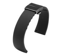 LUGEMA Cinturino In Gomma Siliconica Impermeabile Adatto For Accessori For Orologi Da 16, 18, 20, 22, 24 Mm Nero, Rosso E Blu Da Uomo(Black black A,22mm)