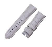 LUGEMA Cinturino In Pelle Di Bambù Di Vitello Italia 22mm 24mm 26mm Compatibile Con Cinturino Cinturino Panerai Con Fibbia PAM441/111/386 Accessori (Color : Grey Beige, Size : 24MM PAM_MATT SILVER B