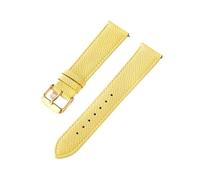 LUGEMA Cinturino in pelle di vitello blu royal verde rosa bianco 18 mm 20 mm 22 mm 24 mm Accessori for cinturini(Lemon yellow gold,20mm)