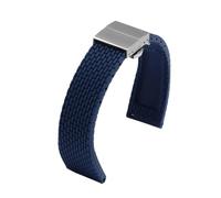 LUGEMA Cinturino In Silicone Impermeabile Nero Bianco Rosso Arancione Blu Cinturino Di Ricambio For Uomo E Donna A Sgancio Rapido(Blue silver,22mm)